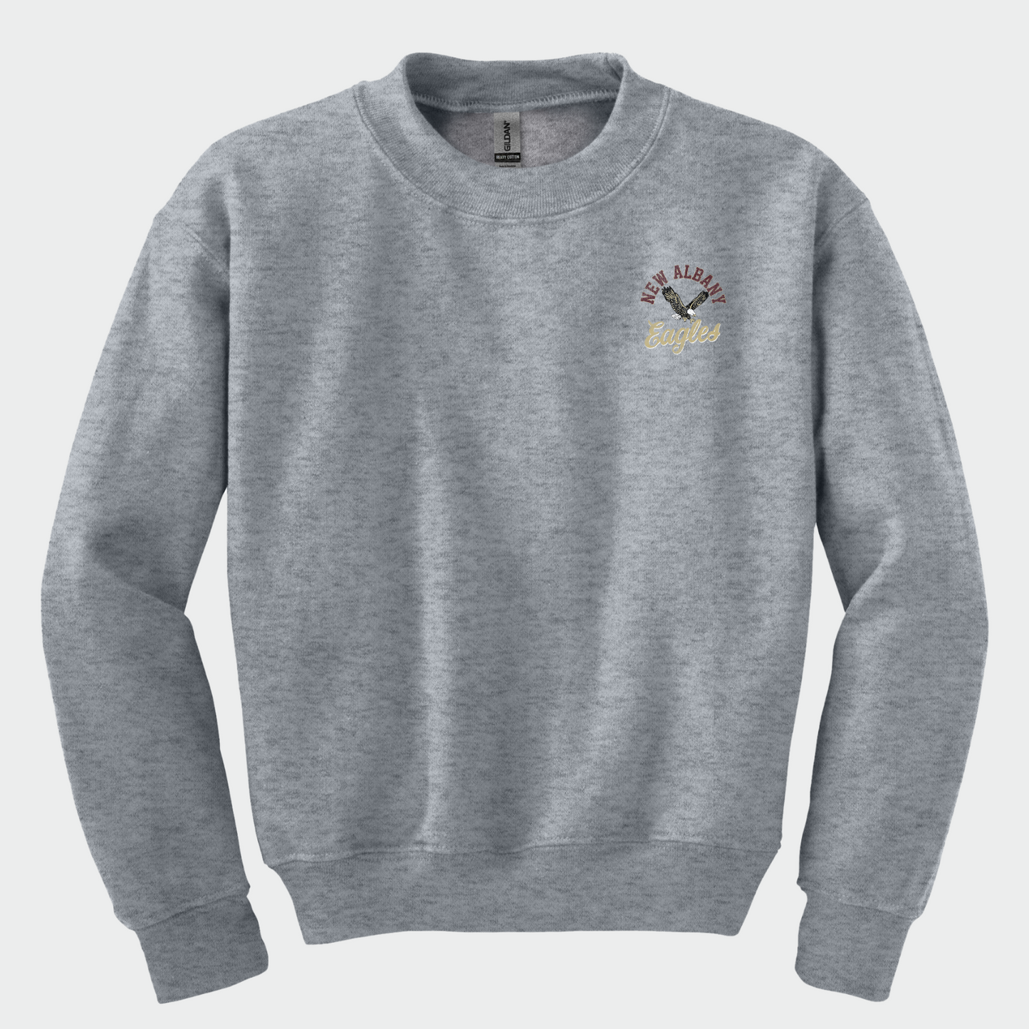 NAPTO: New Albany *Distressed Print* Collage Youth Crew Sweatshirt