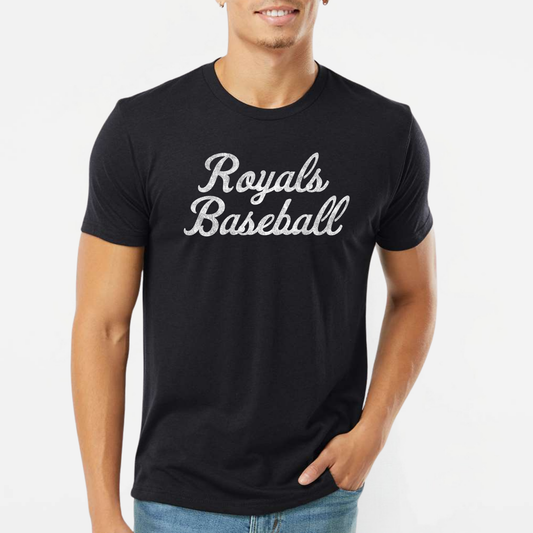 TCR: Royals Baseball Script, Triblend Tee *Distressed Print*