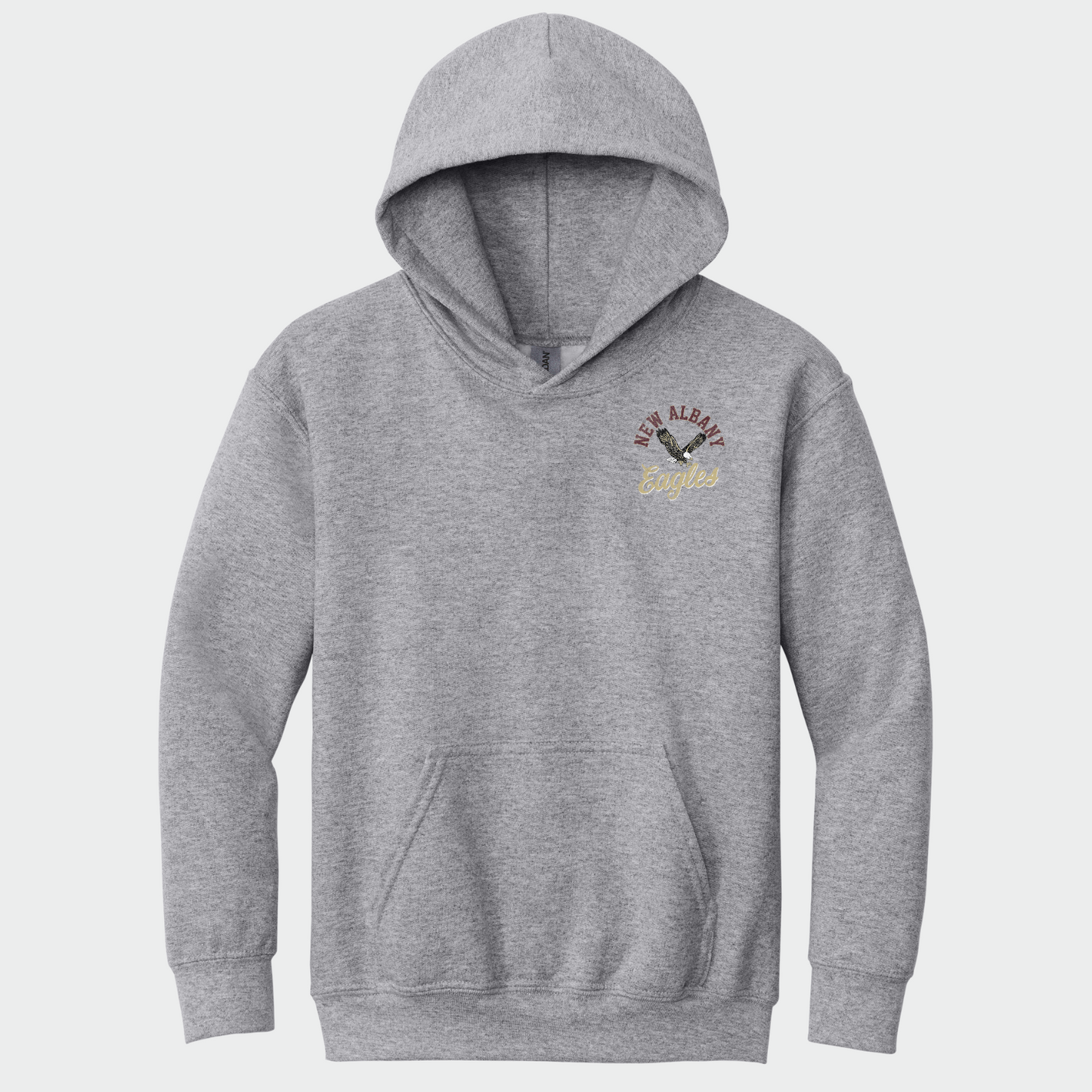 New Albany *Distressed Print* Collage Youth Hooded Sweatshirt