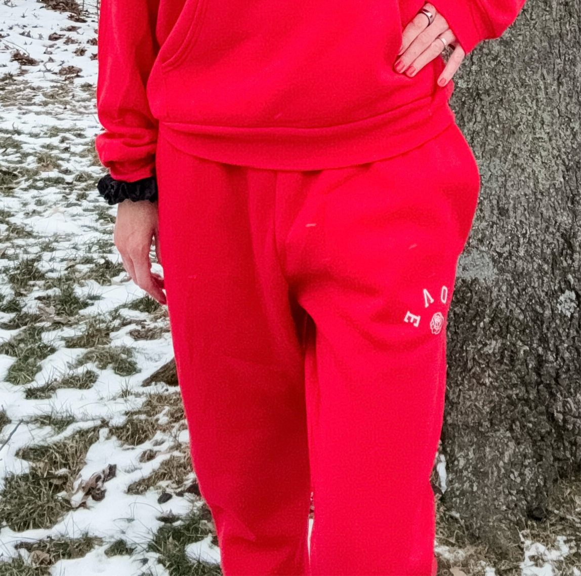 *marketing sample* Upside down LOVE Fleece Jogger - size adult large