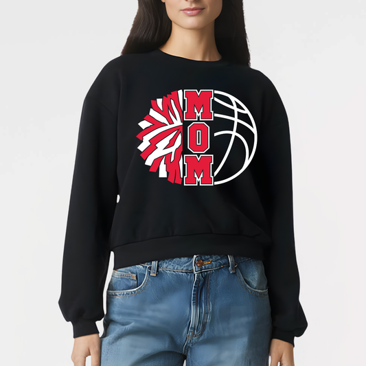 JYAA: Basketball Cheer Mom Women's Reflex Fleece Crew Sweatshirt