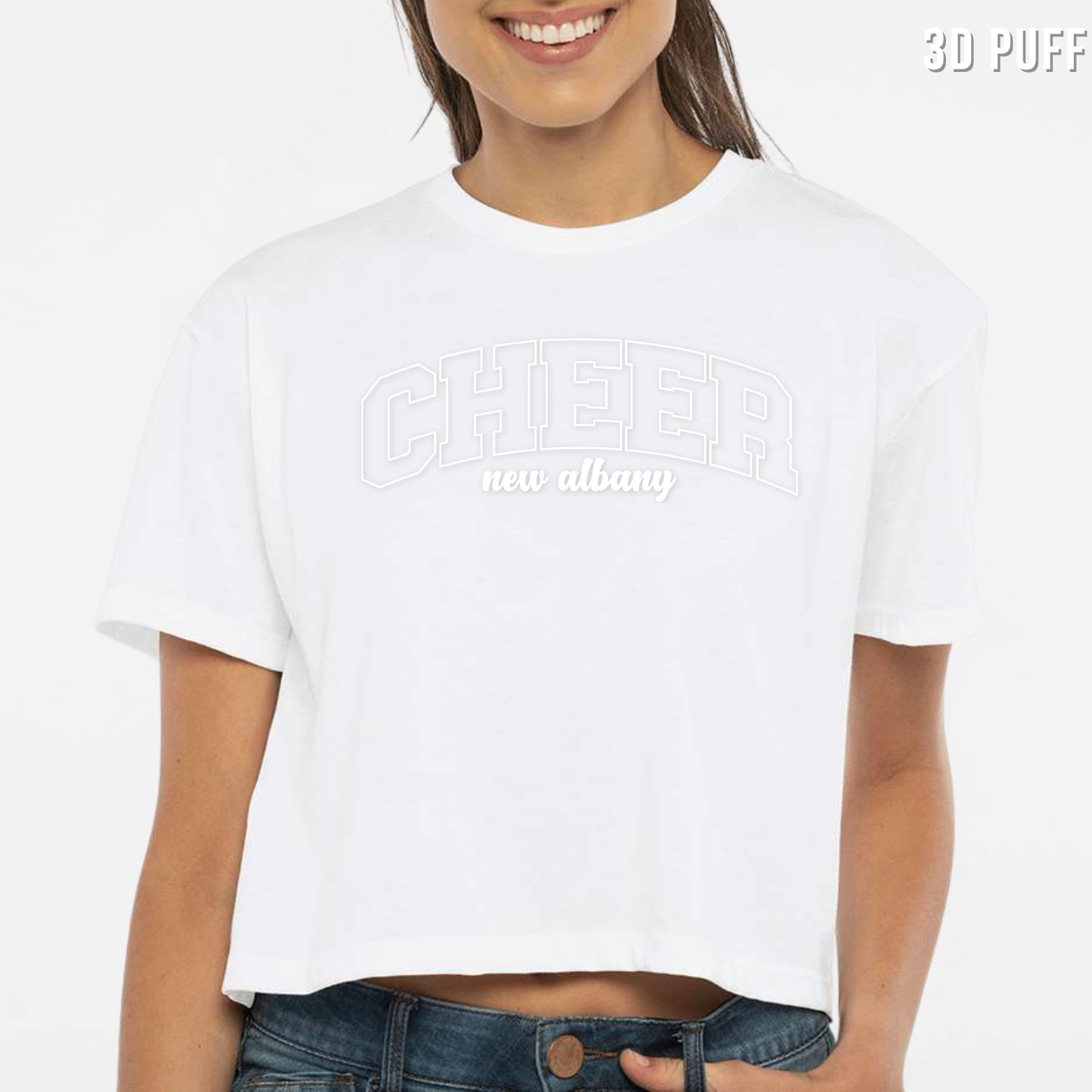 NAYCHEER: Cheer New Albany *Puff Print* Women's Crop Top