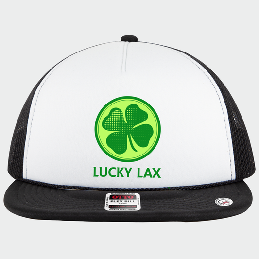 LuckyLax: Circle Logo Flex-Bill Foam Trucker Hat