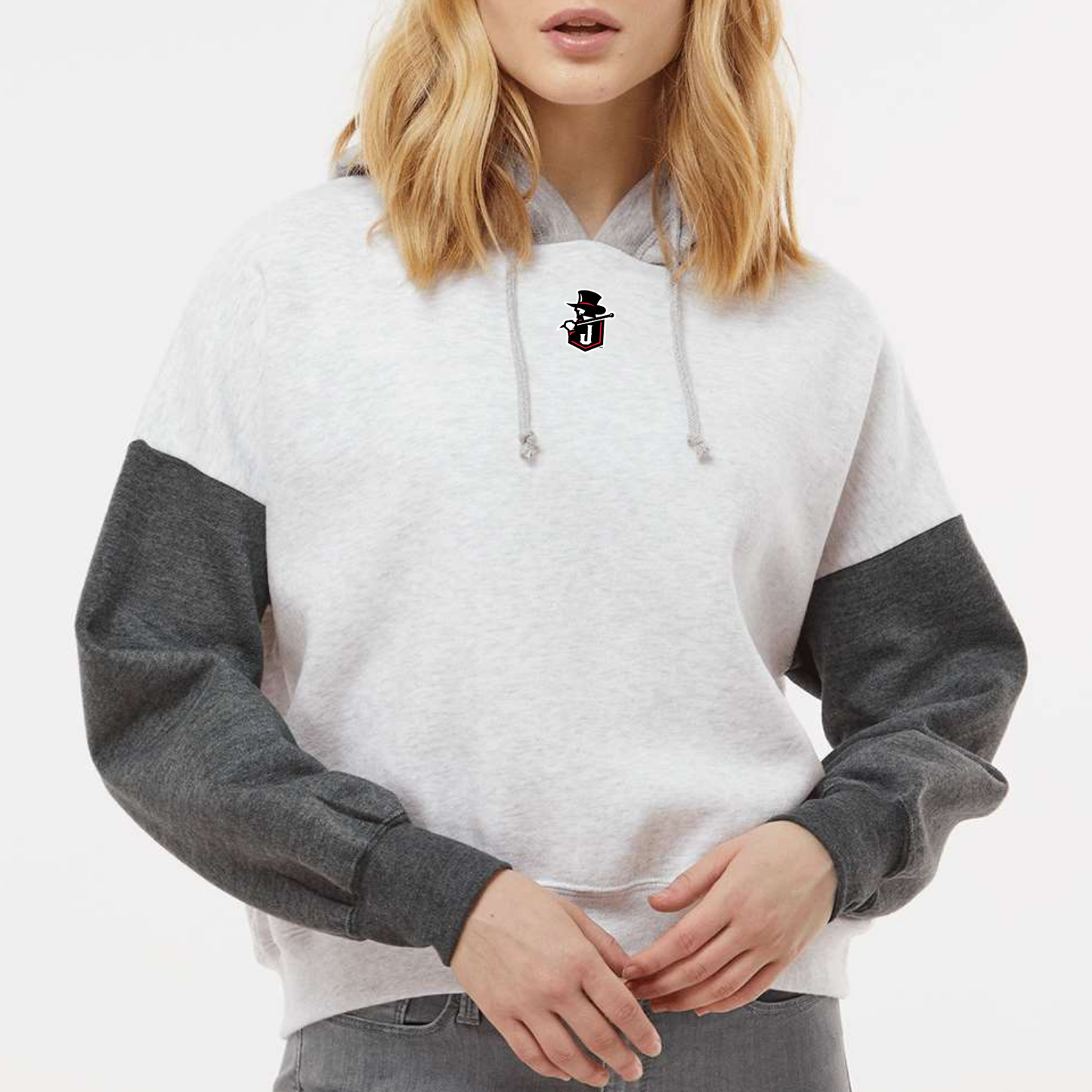 JYAA: Johnnie Colorblock Boxy Crop Hooded Sweatshirt