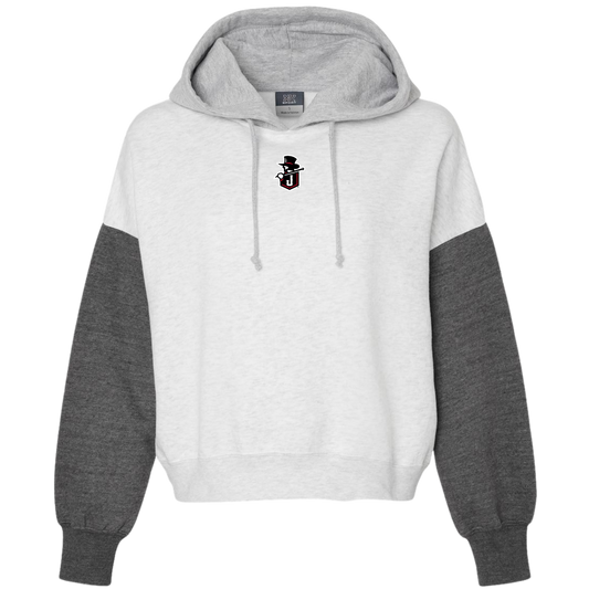 JYAA: Johnnie Colorblock Boxy Crop Hooded Sweatshirt