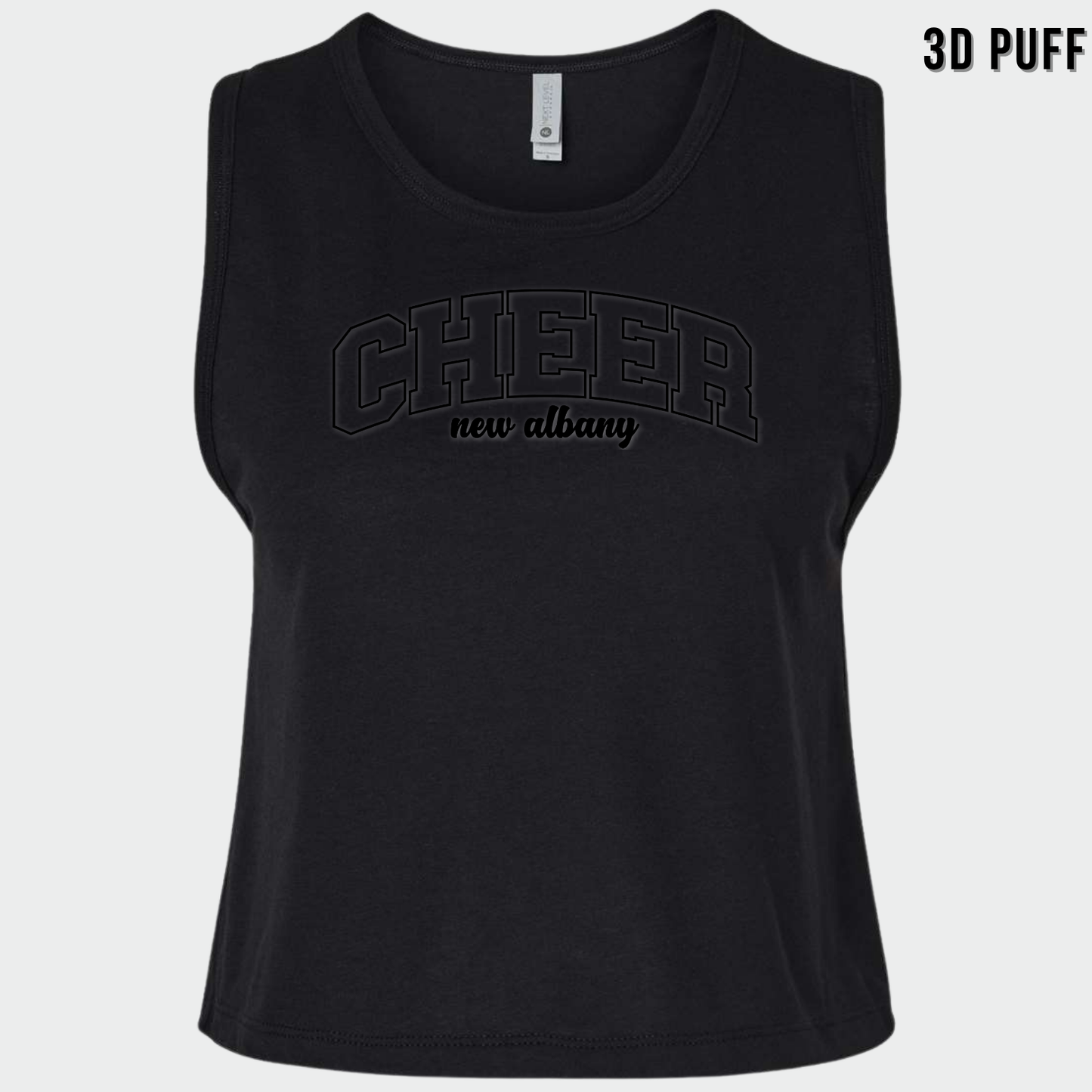NAYCHEER: Cheer New Albany *Puff Print* Women's Festival Crop Tank Top