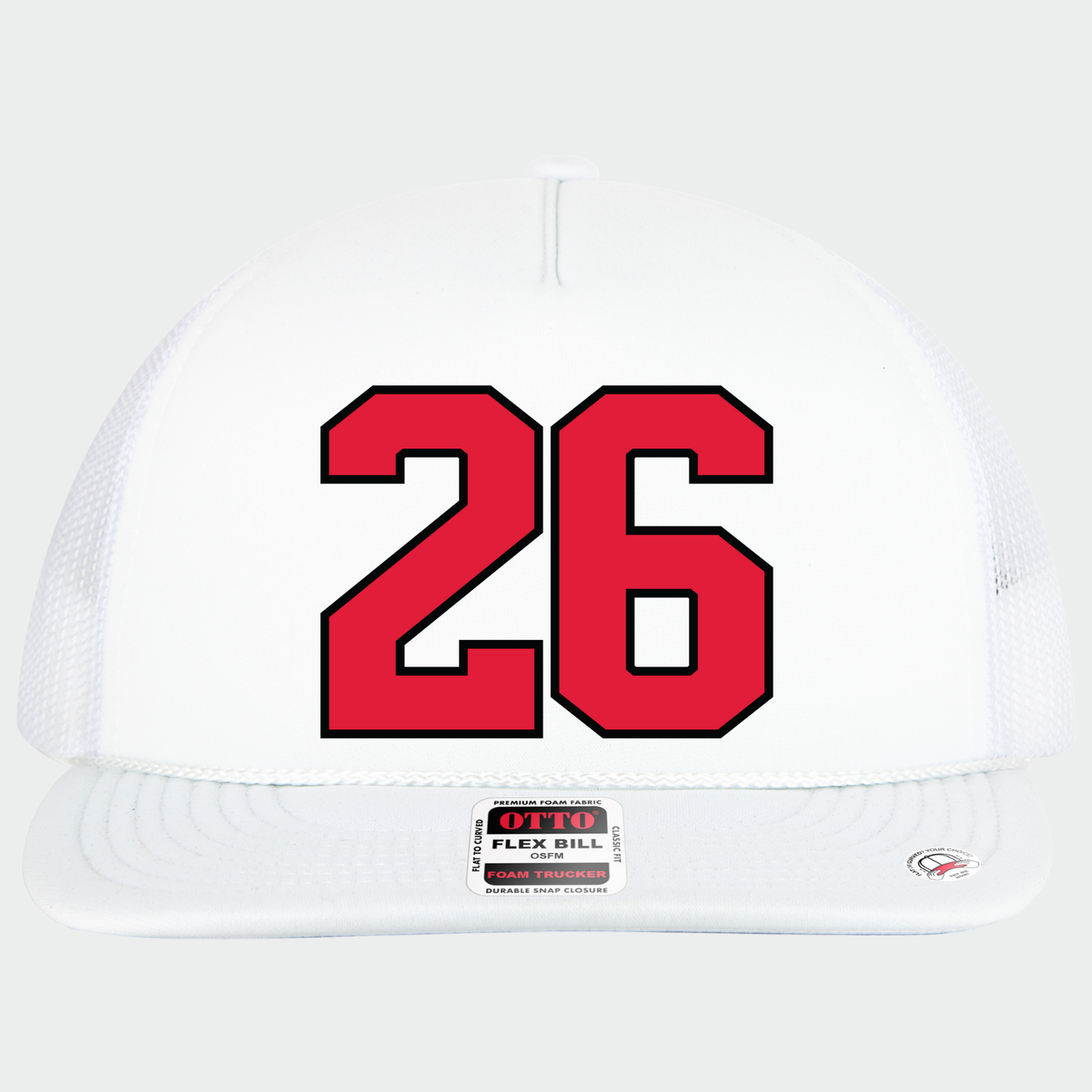 JYAA: Color Block *custom* Number Flex-Bill Trucker Hat