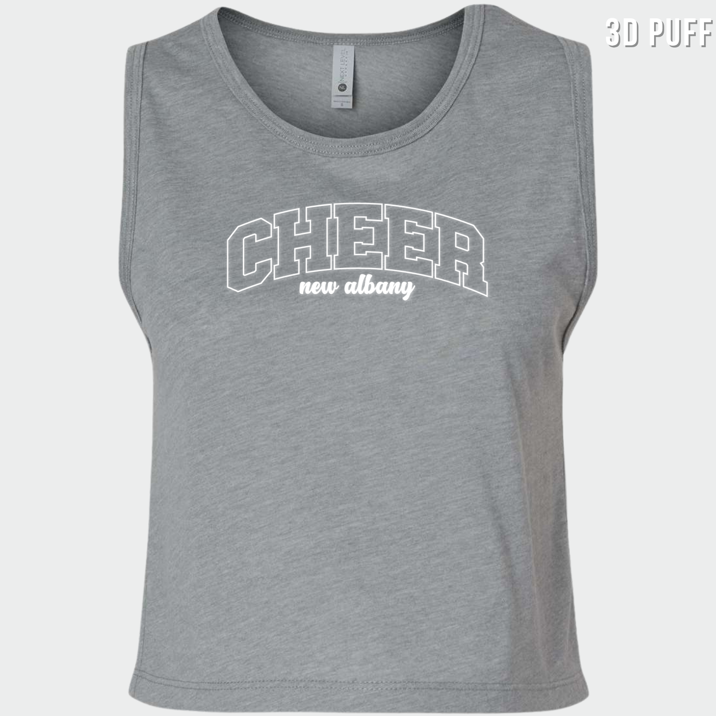 NAYCHEER: Cheer New Albany *Puff Print* Women's Festival Crop Tank Top