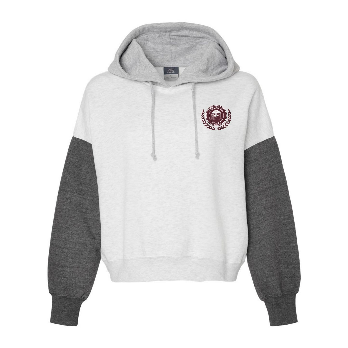 Campus Collection: New Albany Colorblock Crop Sweatshirt