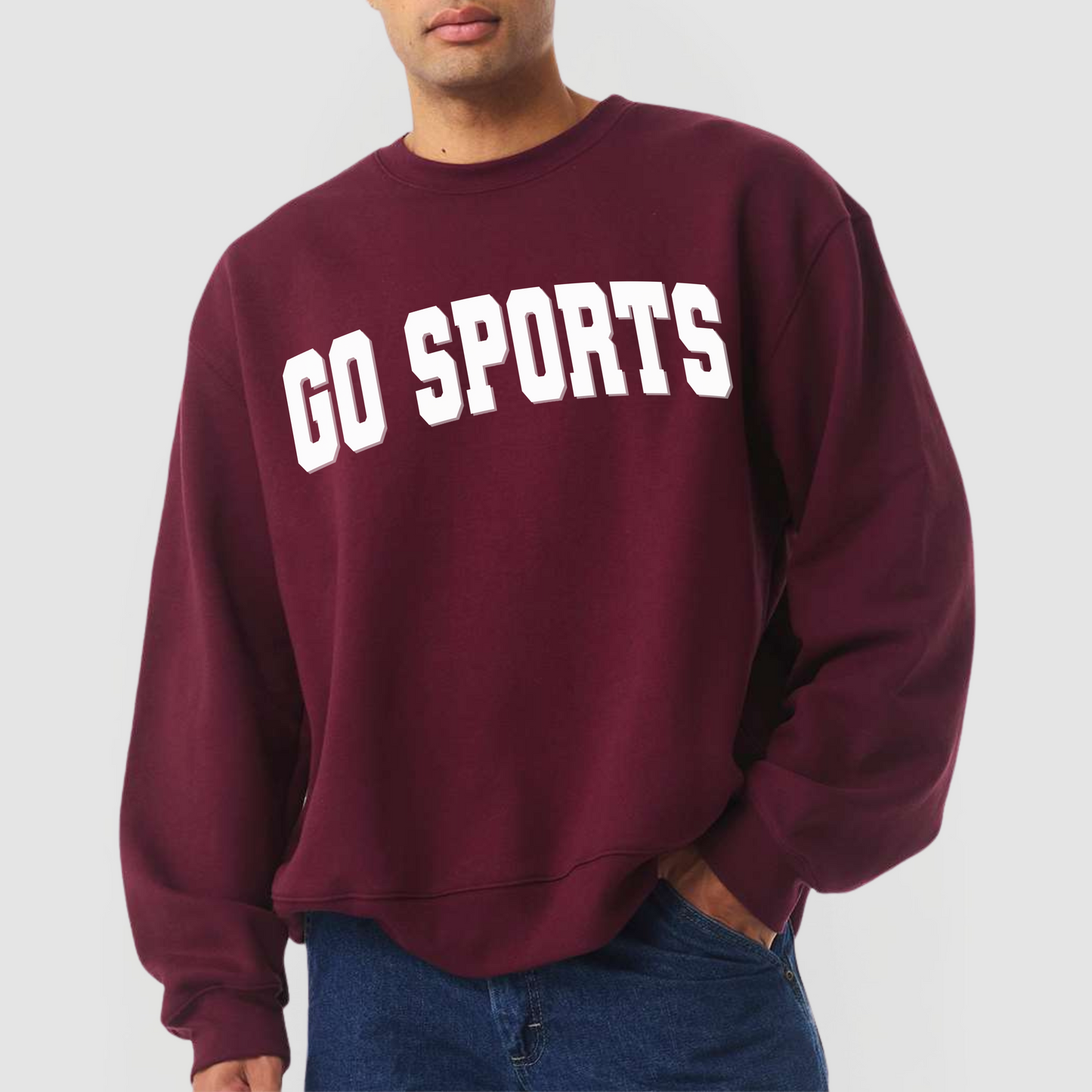 Campus Collection: 3-D Silicone Print Go Sports Sweatshirt
