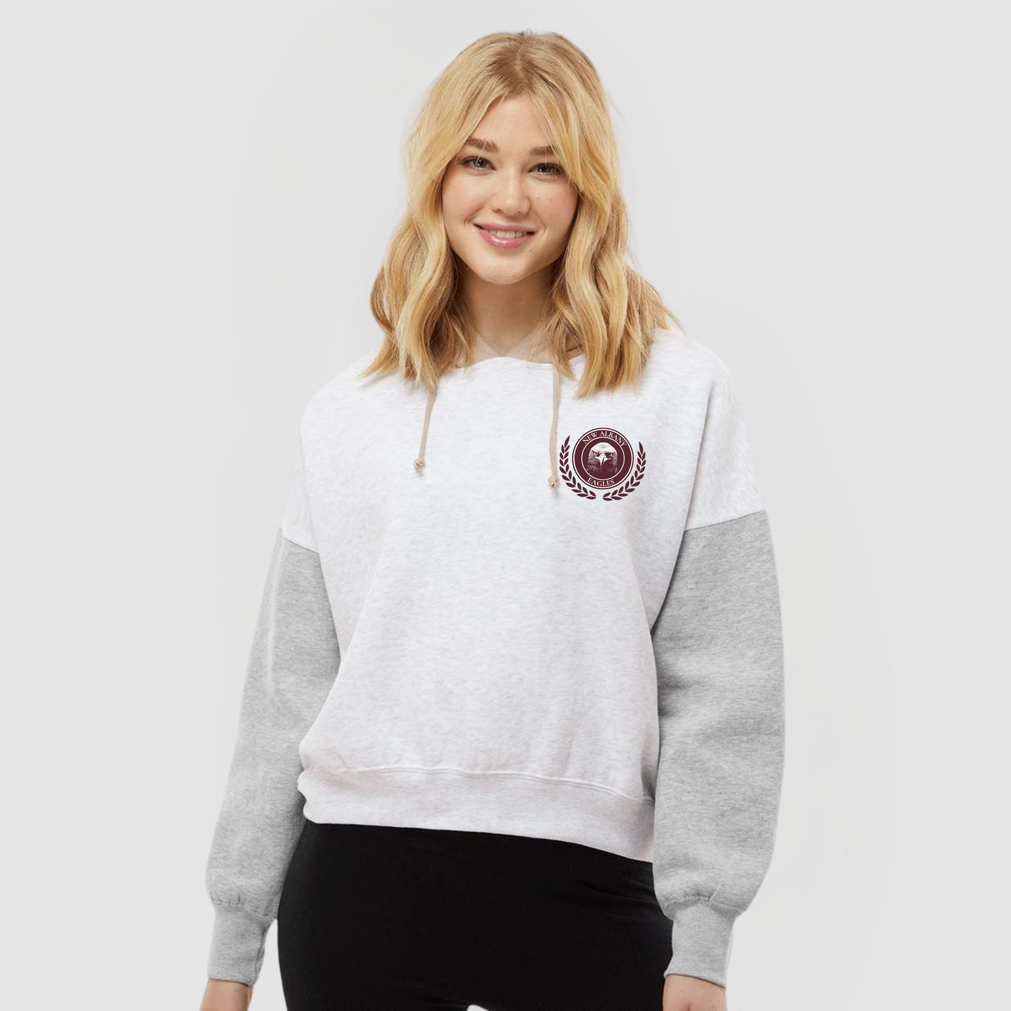 Campus Collection: New Albany Colorblock Crop Sweatshirt