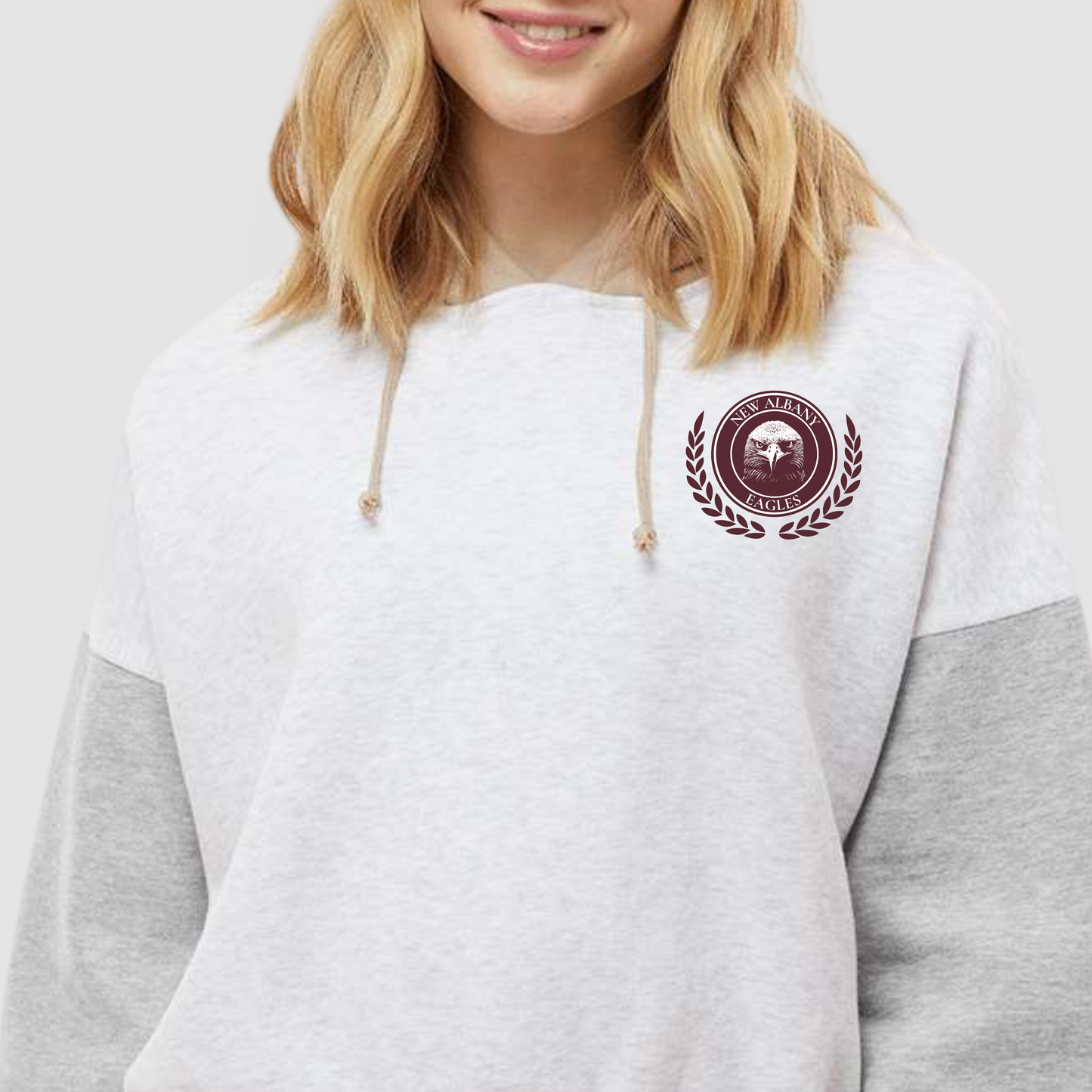 Campus Collection: New Albany Colorblock Crop Sweatshirt
