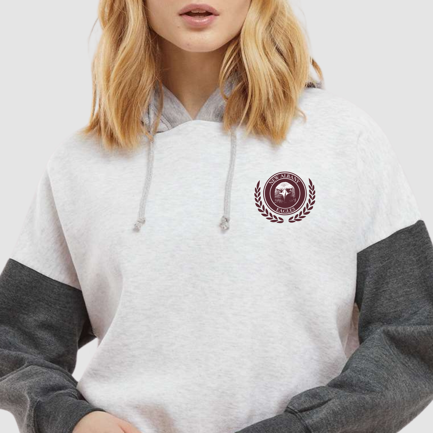 Campus Collection: New Albany Colorblock Crop Sweatshirt