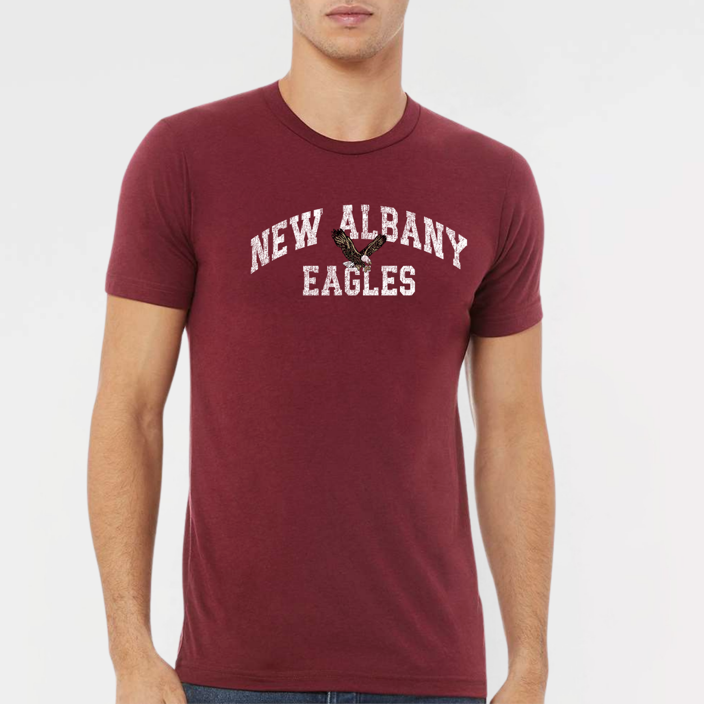 NAPTO: New Albany Eagles *Distressed Print* Blended T-Shirt