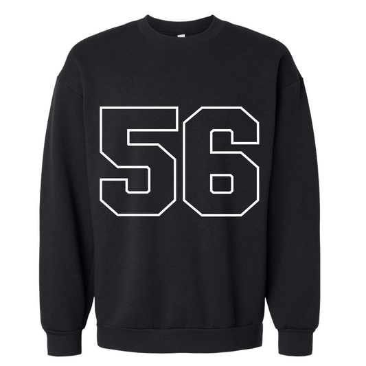 Hollow Block Number Reflex Fleece Crew Sweatshirt *Personalized*
