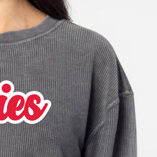 JYAA: Johnnies Chunky Script Corded Crew Sweatshirt