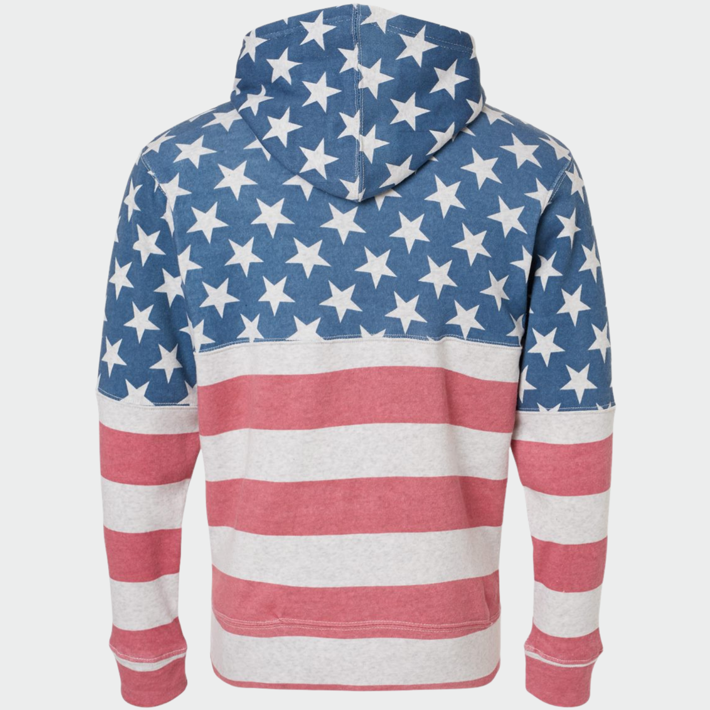 PATRIOTIC: USA Stars & Stripes Triblend Fleece Hooded Sweatshirt