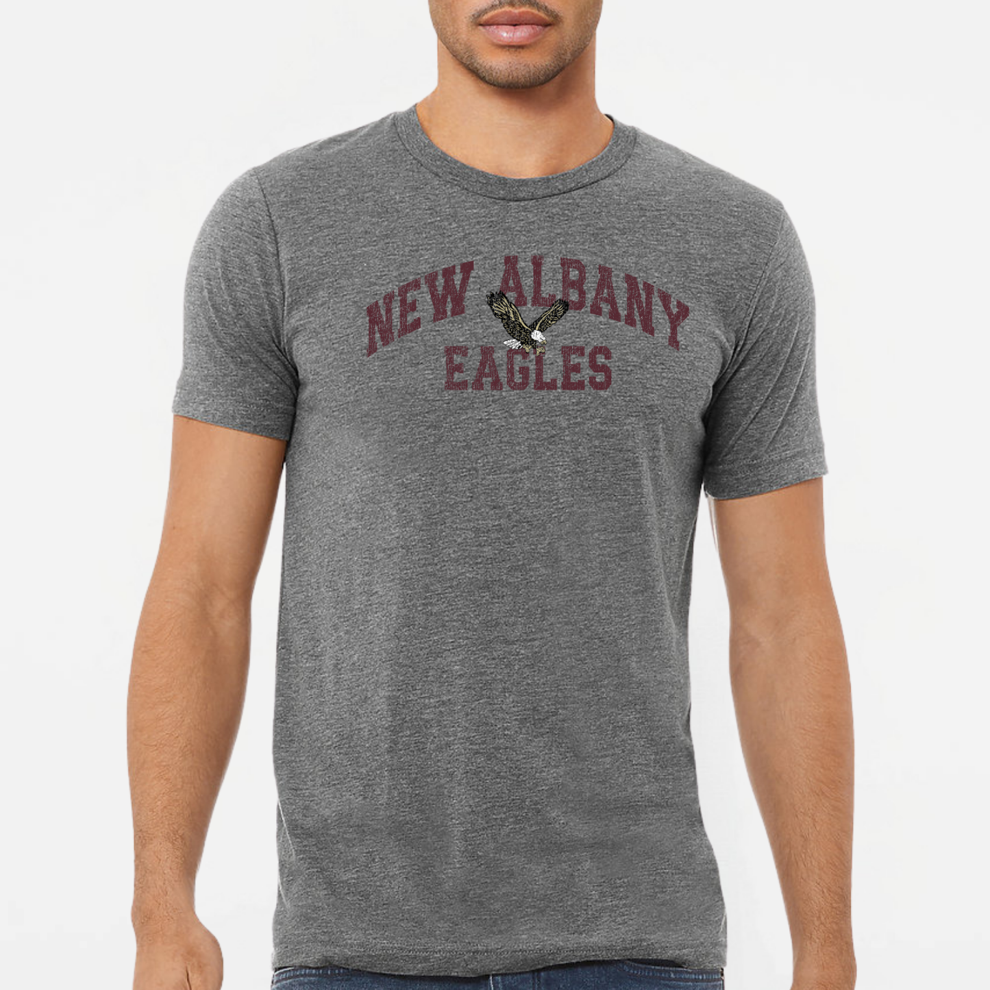 NAPTO: New Albany Eagles *Distressed Print* Blended T-Shirt