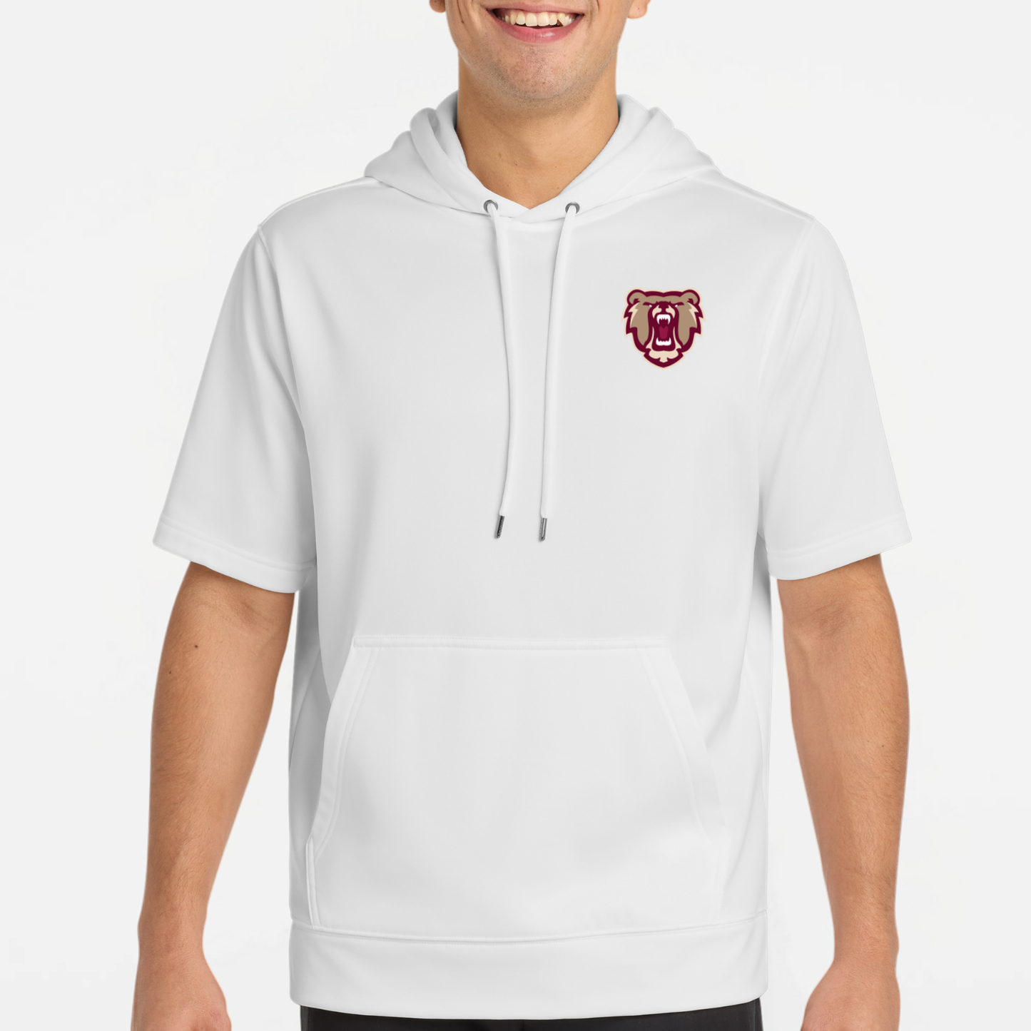 BRUINS: Bear Short Sleeve Hooded Tech Sweatshirt