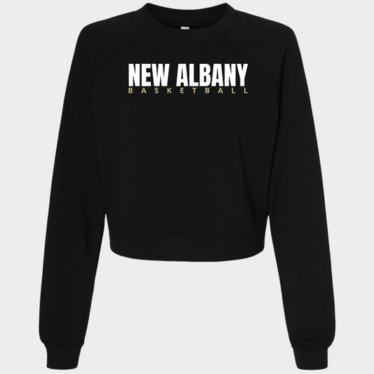 NAGTB: New Albany Basketball, Women's Raglan Cropped Crew Sweatshirt