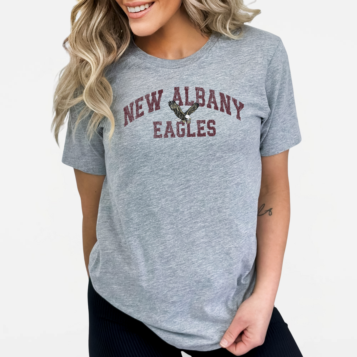 NAPTO: New Albany Eagles *Distressed Print* Blended T-Shirt