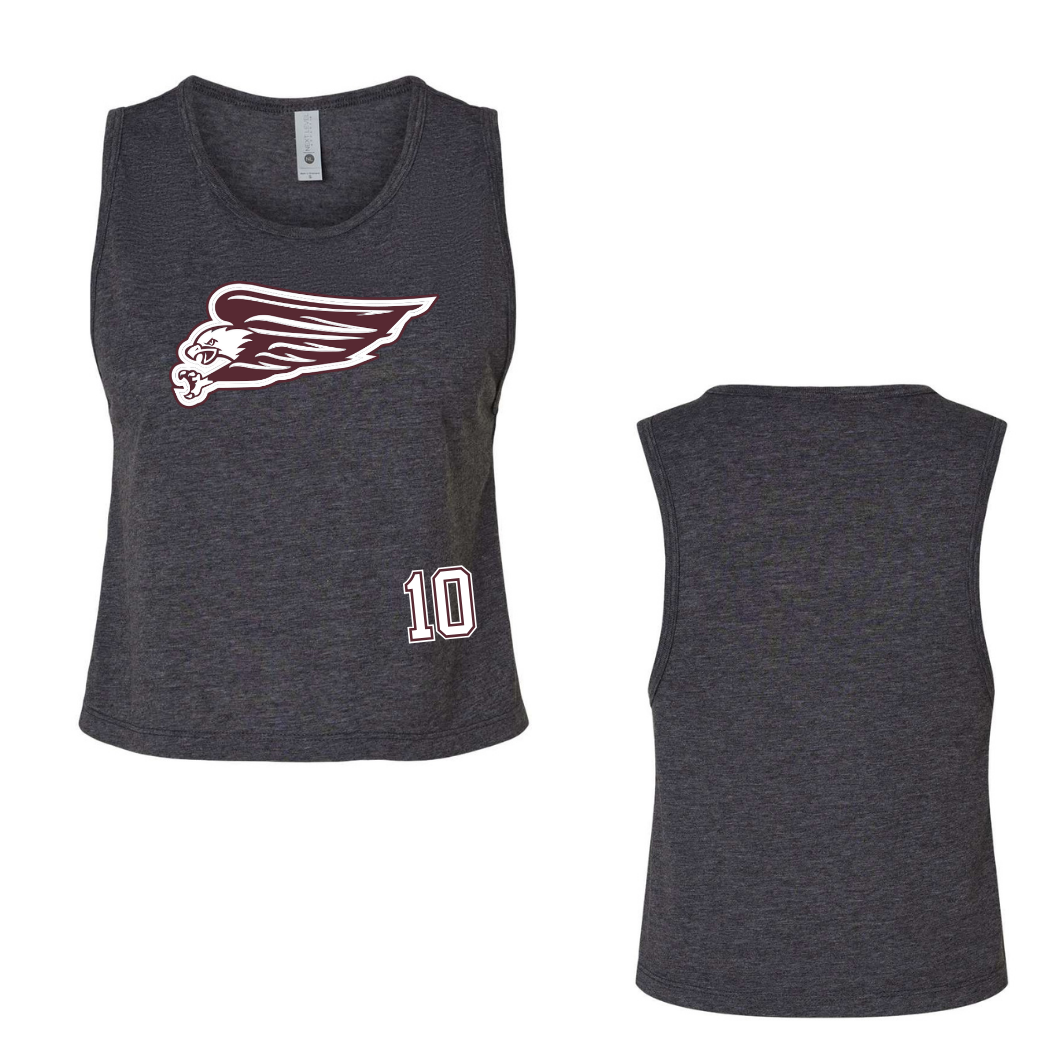 Cropped Athletics Eagle + Number Muscle Tank Top