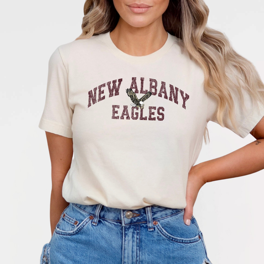 New Albany Eagles *Distressed Print* Blended T-Shirt
