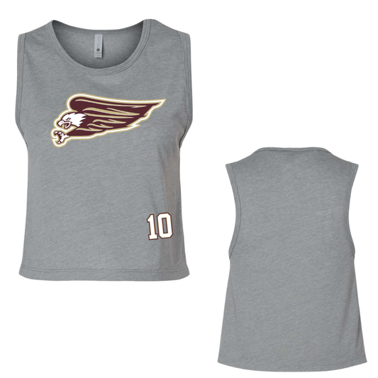 Cropped Athletics Eagle + Number Muscle Tank Top