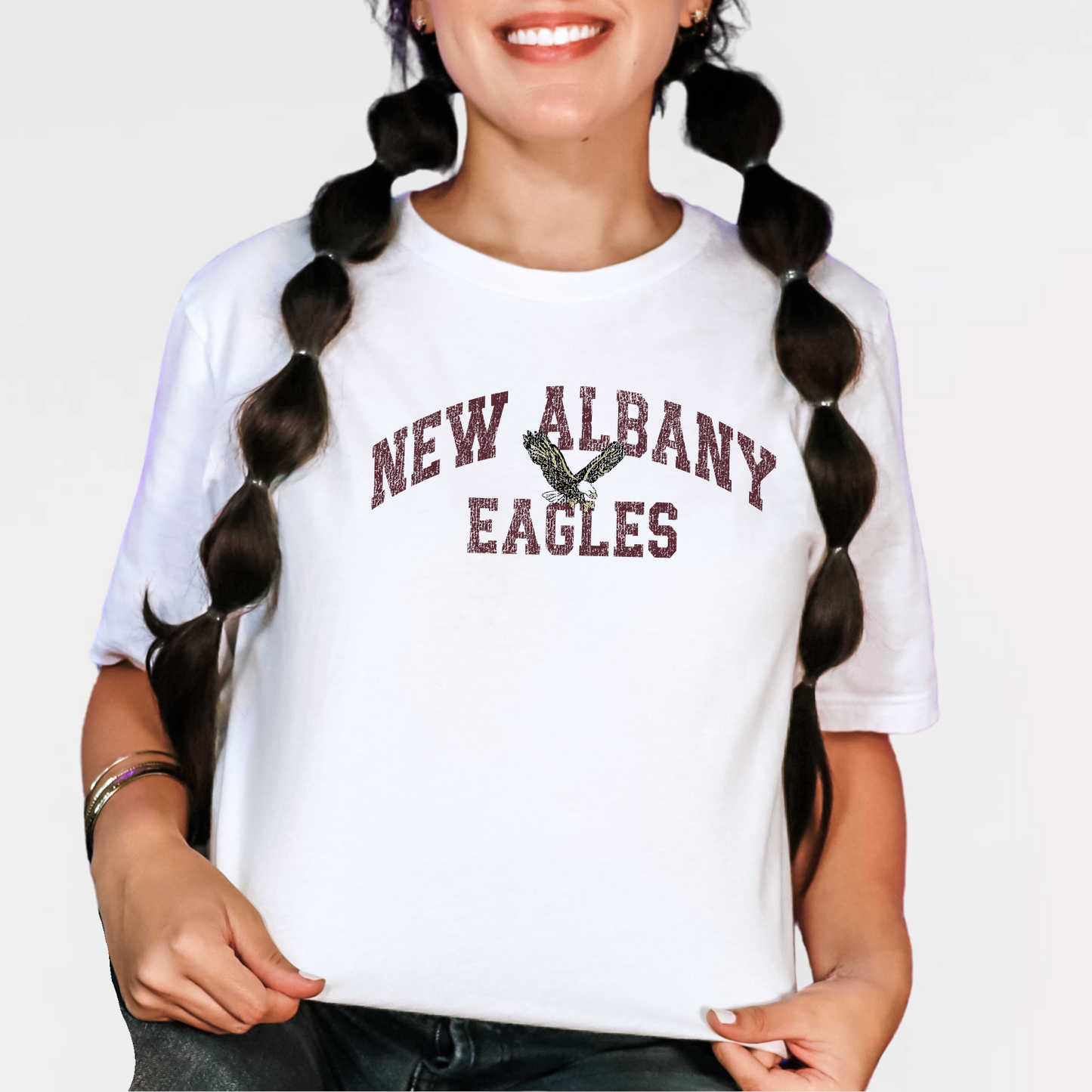NAPTO: New Albany Eagles *Distressed Print* Blended T-Shirt