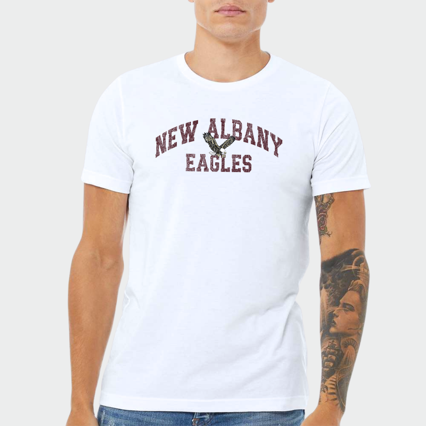 NAPTO: New Albany Eagles *Distressed Print* Blended T-Shirt