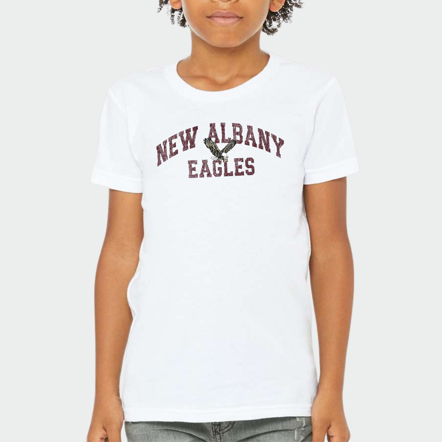 NAPTO: New Albany Eagles *Distressed Print* Blended T-Shirt