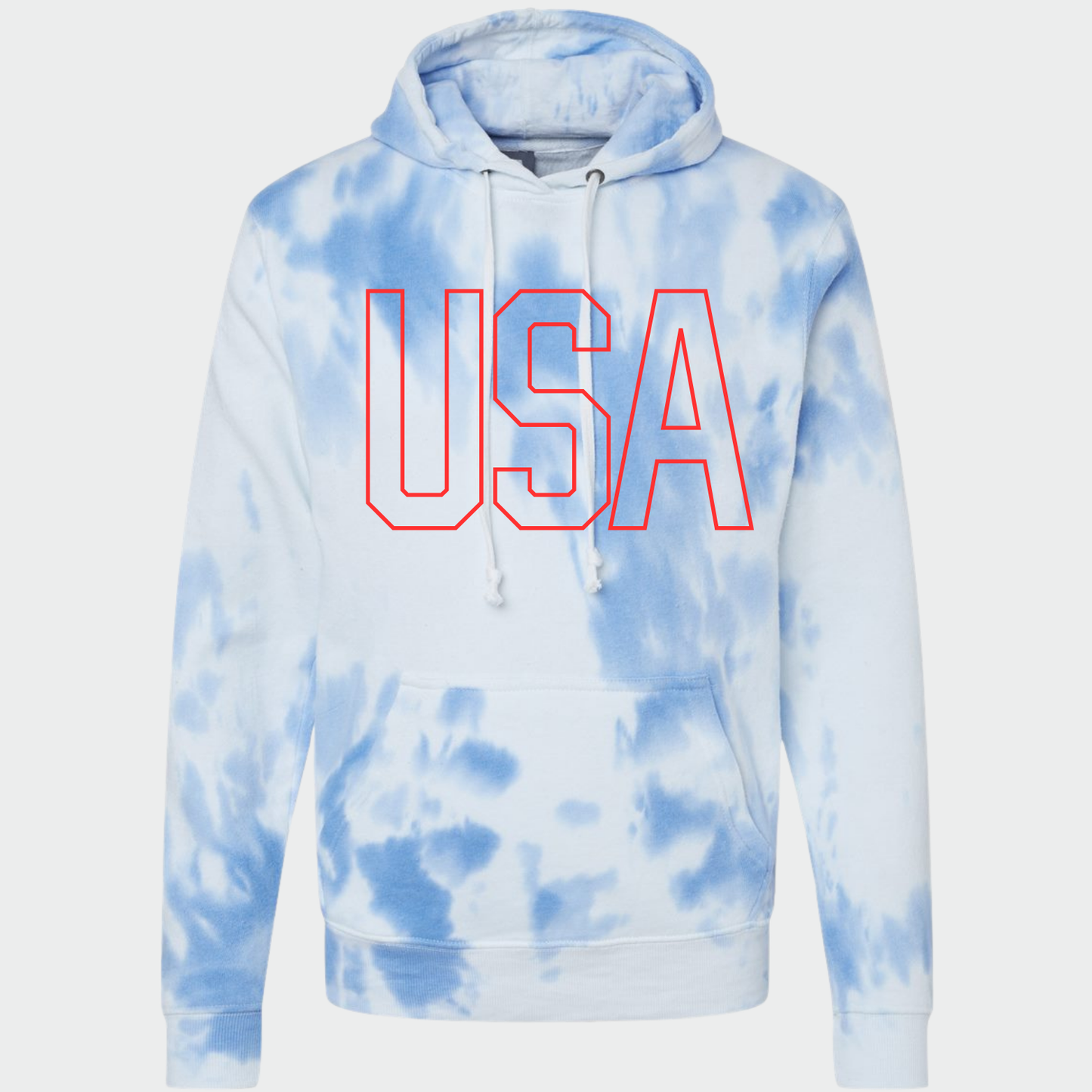 PATRIOTIC: USA Tie Dye Hooded Sweatshirt