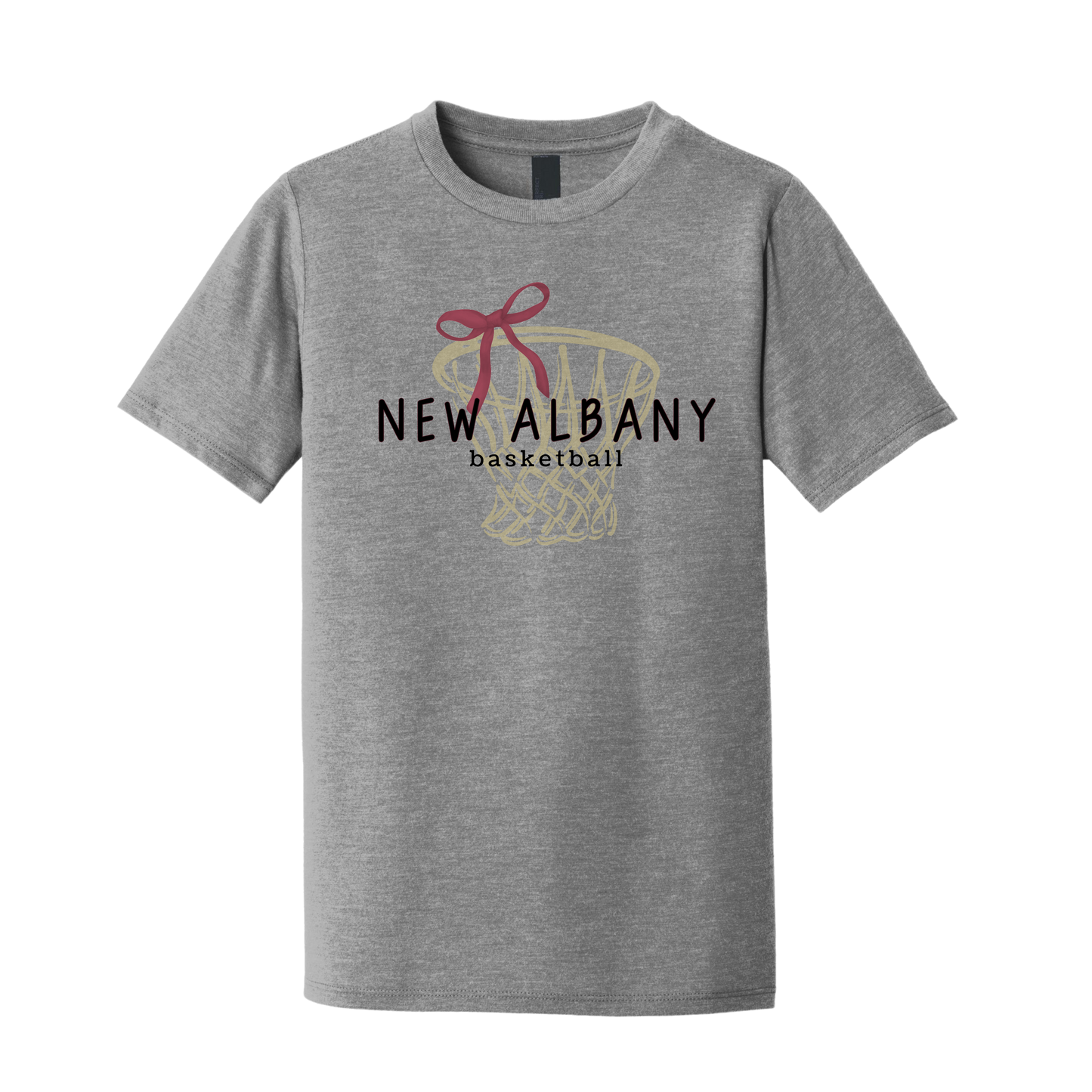 New Albany Basketball Bow Net T-Shirt