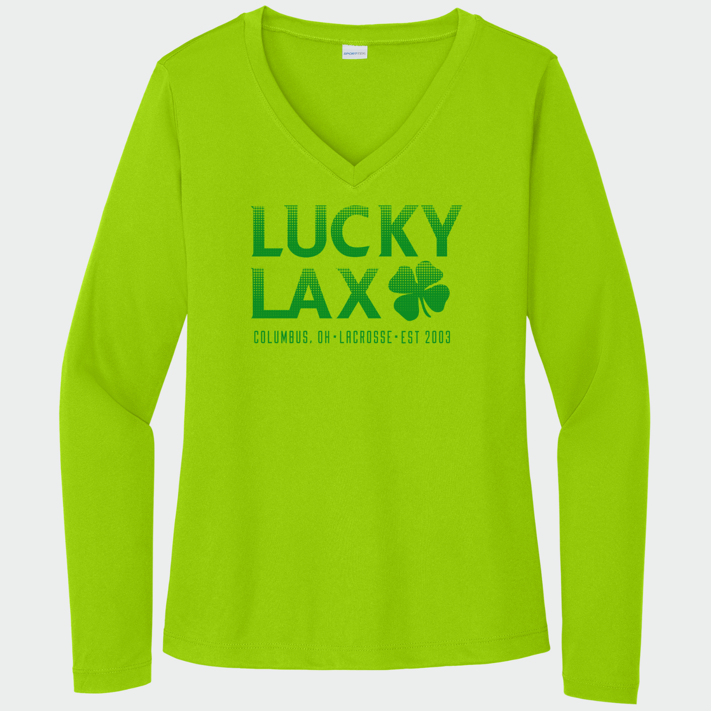 LuckyLax: Women's Long Sleeve Tech V-Neck Tshirt