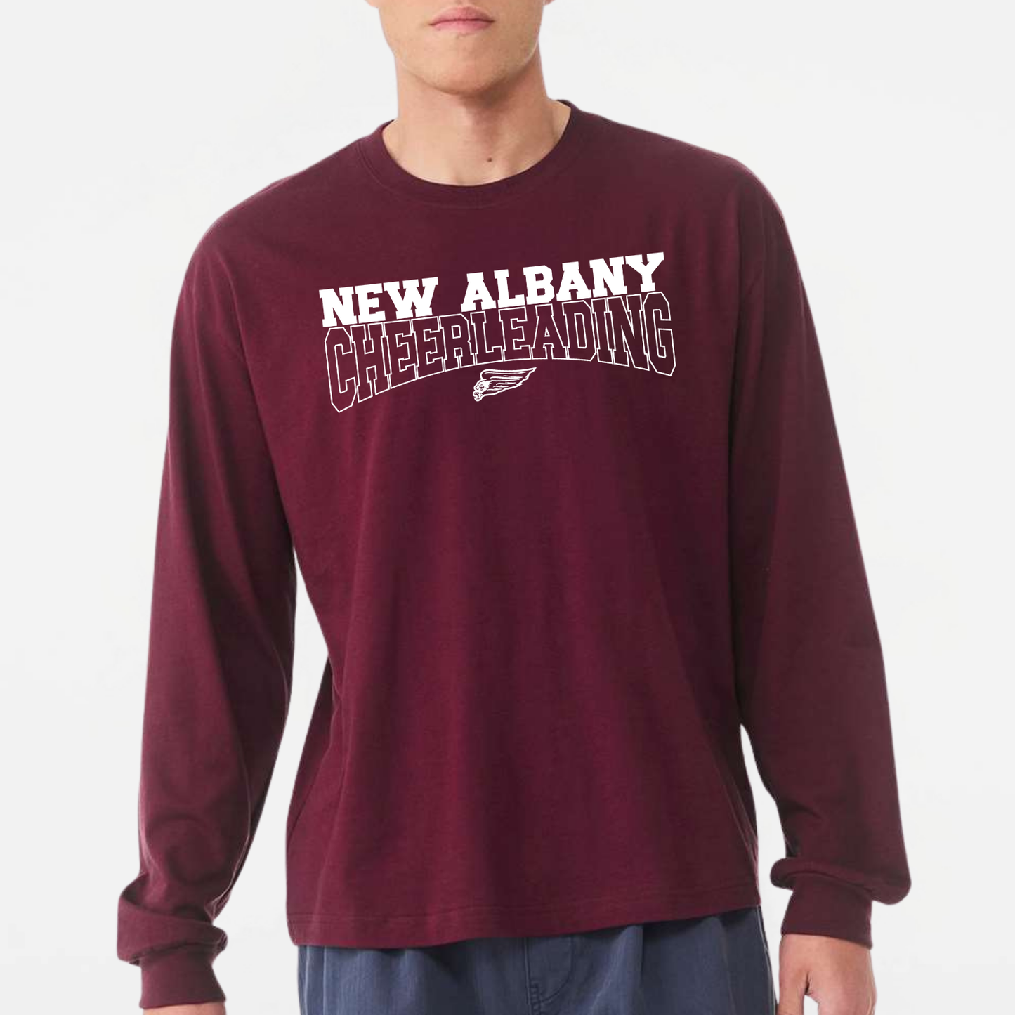 NAYCHEER: New Albany Cheerleading 6oz Heavyweight Long Sleeve T-Shirt