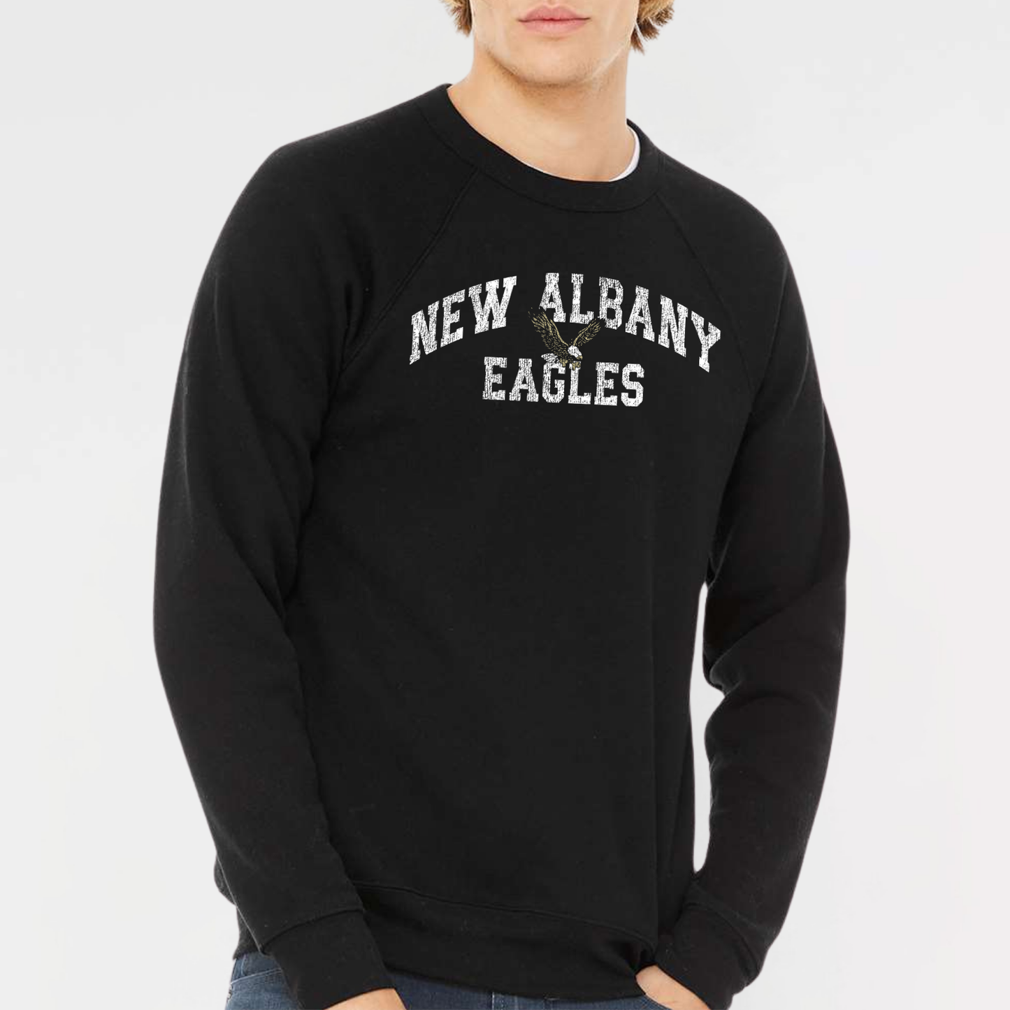 NAPTO: New Albany Eagles *Distressed Print* Sponge Fleece Sweatshirt