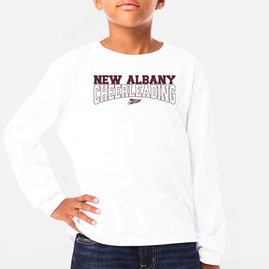 NAYCHEER: New Albany Cheerleading 6oz Heavyweight Long Sleeve T-Shirt