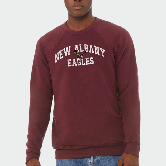 New Albany Eagles *Distressed Print* Sponge Fleece Sweatshirt