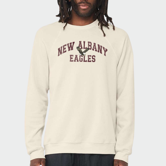 New Albany Eagles *Distressed Print* Sponge Fleece Sweatshirt