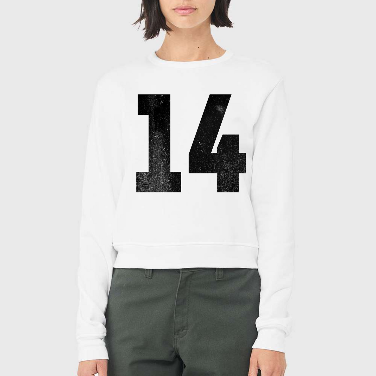 Number Shop: Women's Distressed Number Crew Sweatshirt
