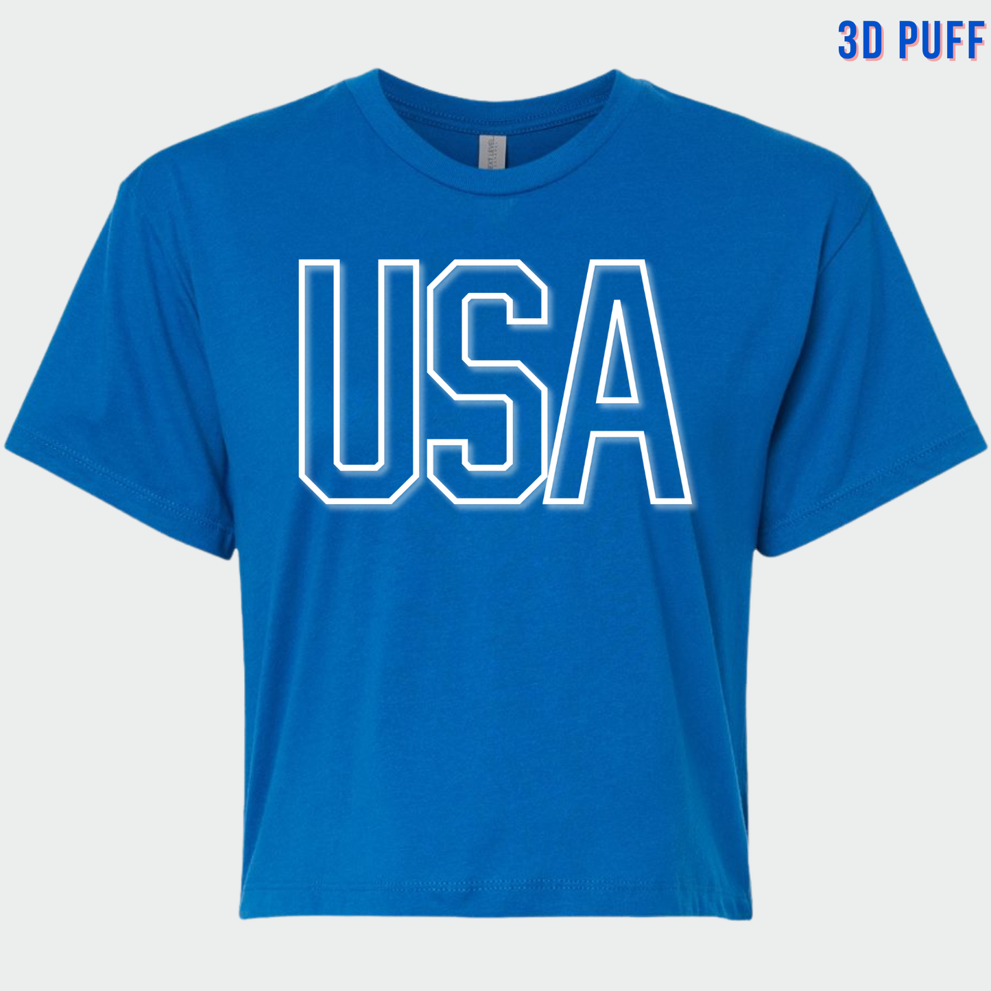 PATRIOTIC: *3D Puff* USA Women's Crop Top