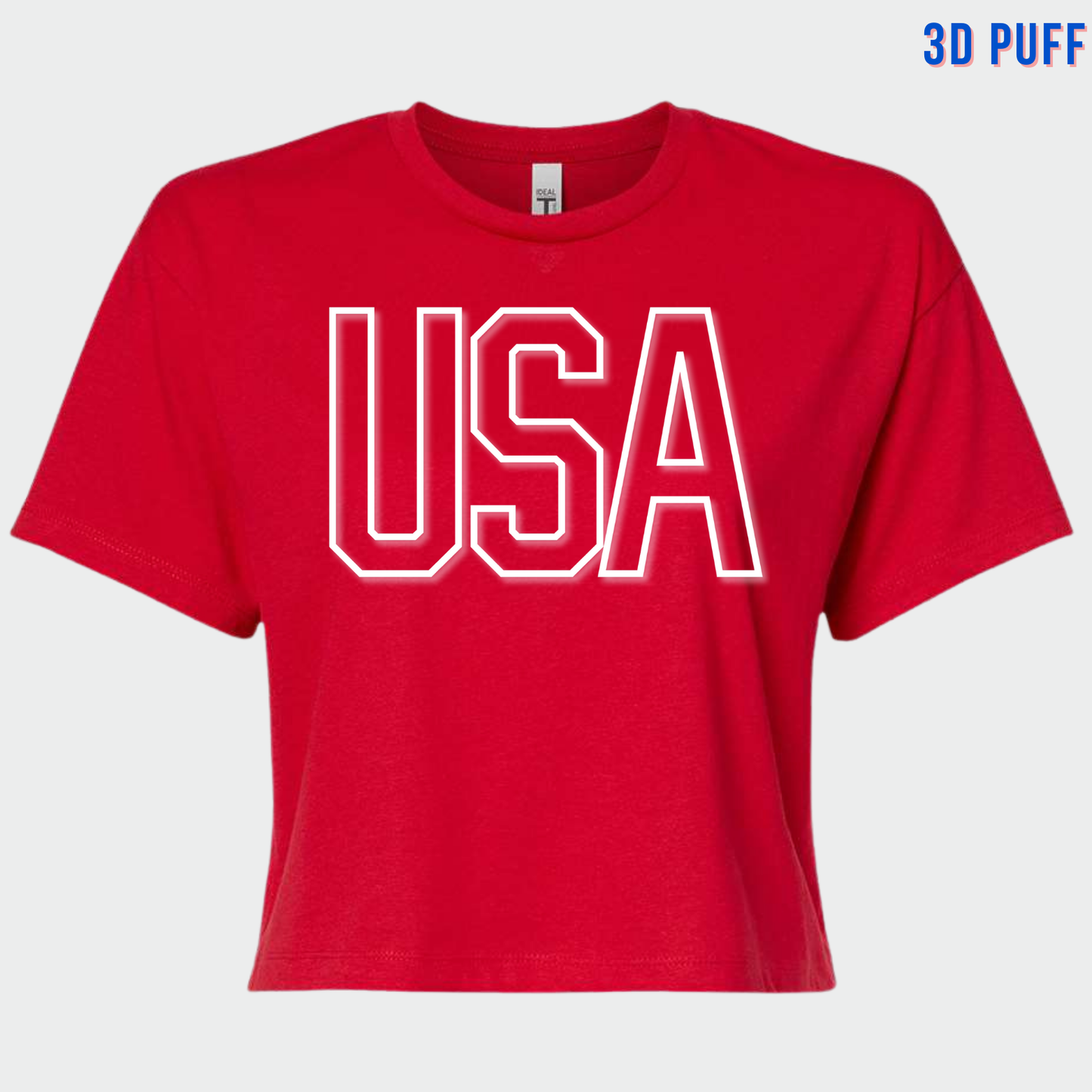 PATRIOTIC: *3D Puff* USA Women's Crop Top