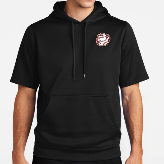 BRUINS: Baseball Claw Short Sleeve Hooded Tech Sweatshirt