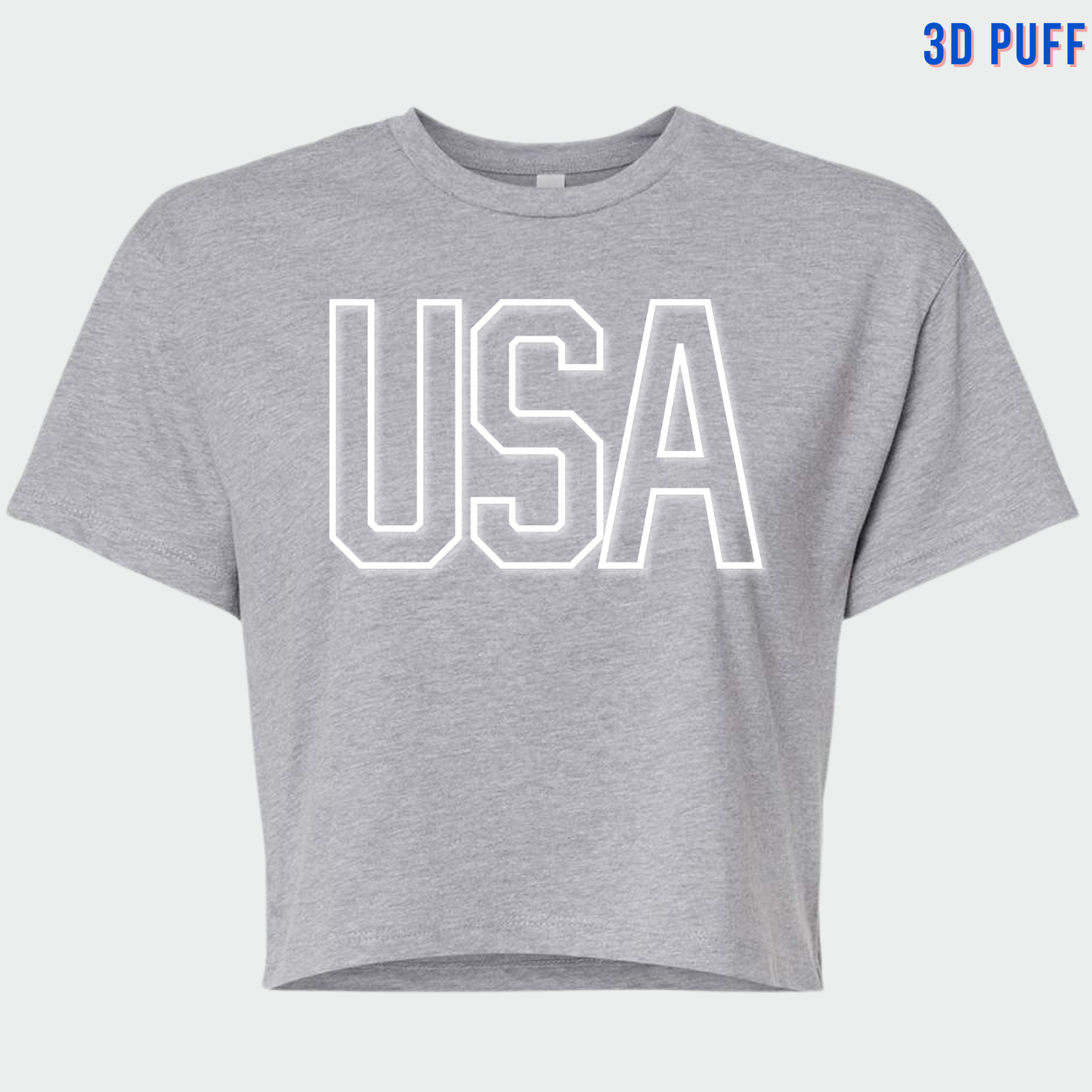 PATRIOTIC: *3D Puff* USA Women's Crop Top