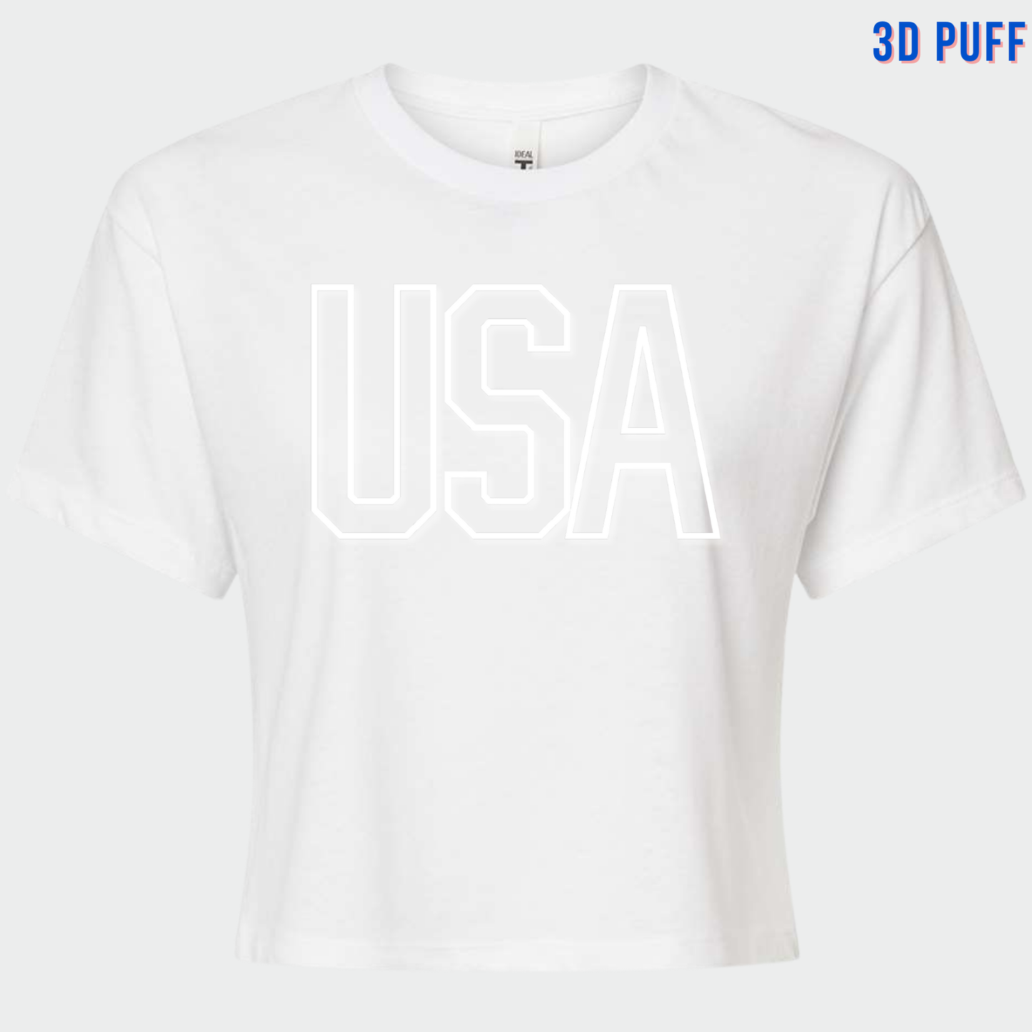 PATRIOTIC: *3D Puff* USA Women's Crop Top