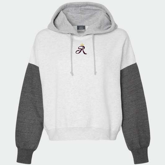 TCR: Crown R Women's Colorblock Boxy Crop Hooded Sweatshirt