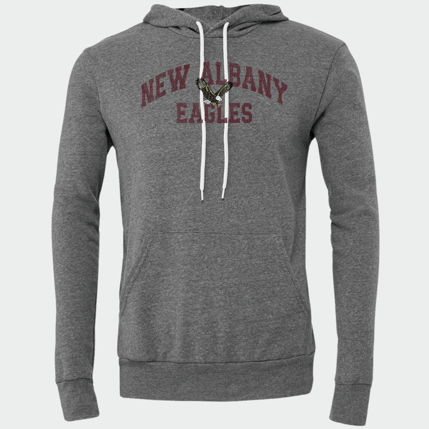 NAPTO: New Albany Eagles *Distressed Print* Sponge Fleece Hooded Sweatshirt