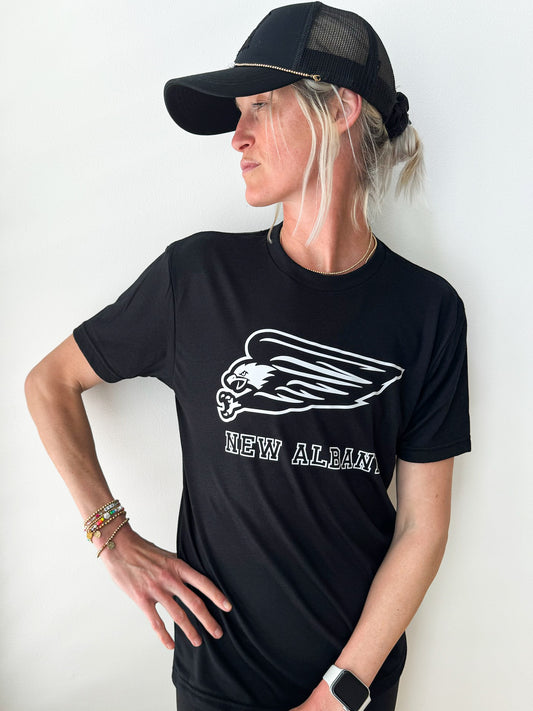 New Albany Athletics Black & White Tri-blend T-Shirt