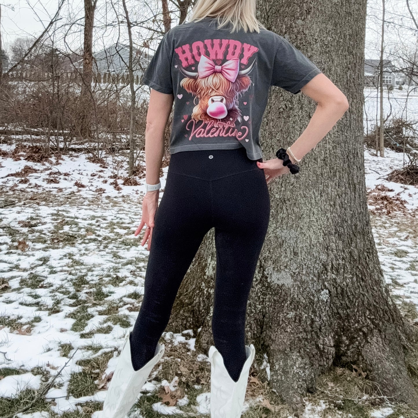 *marketing sample* Howdy Valentine Highland Cow Boxy T-Shirt - size adult medium