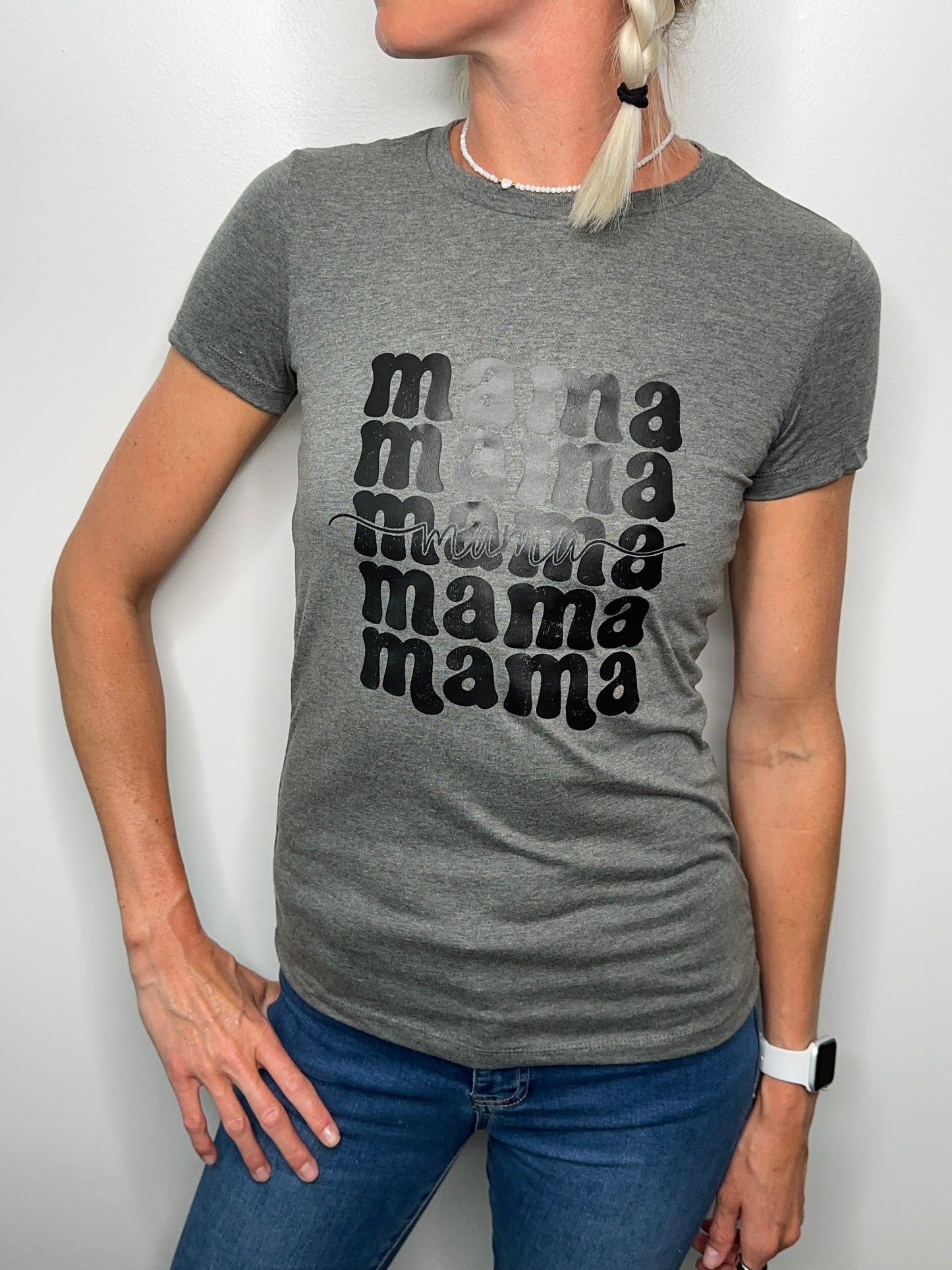Mama On Repeat Slim Fit Tee